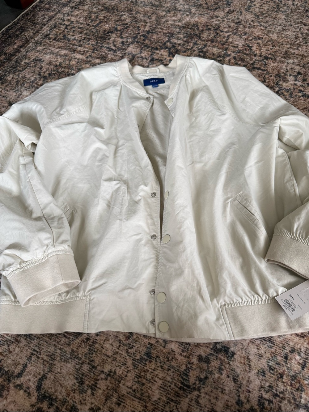 Apt. 9 Cream Snap-Front Bomber Jacket